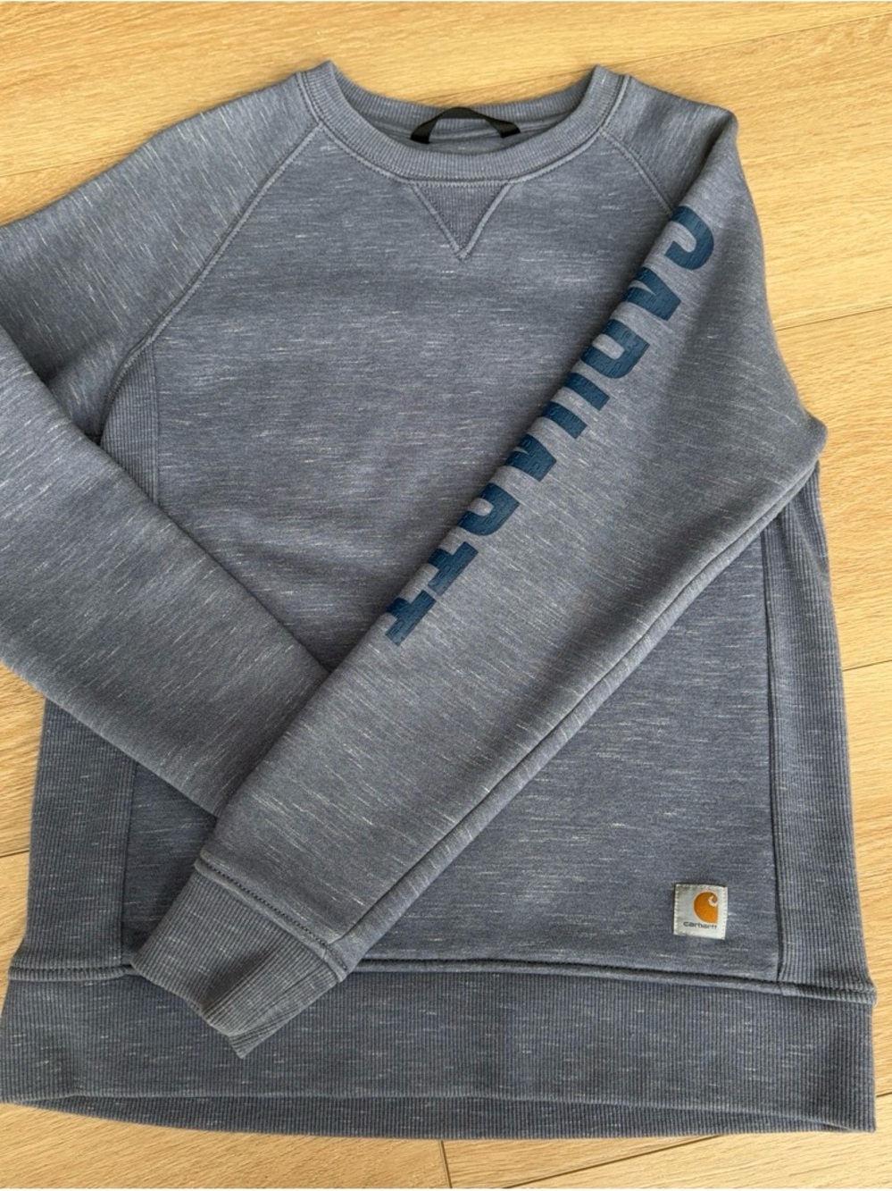 Carhartt Blue-Gray Crewneck Sweatshirt with Sleeve Logo